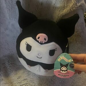 kuromi Squishmallows Plush white and Black with pink Details